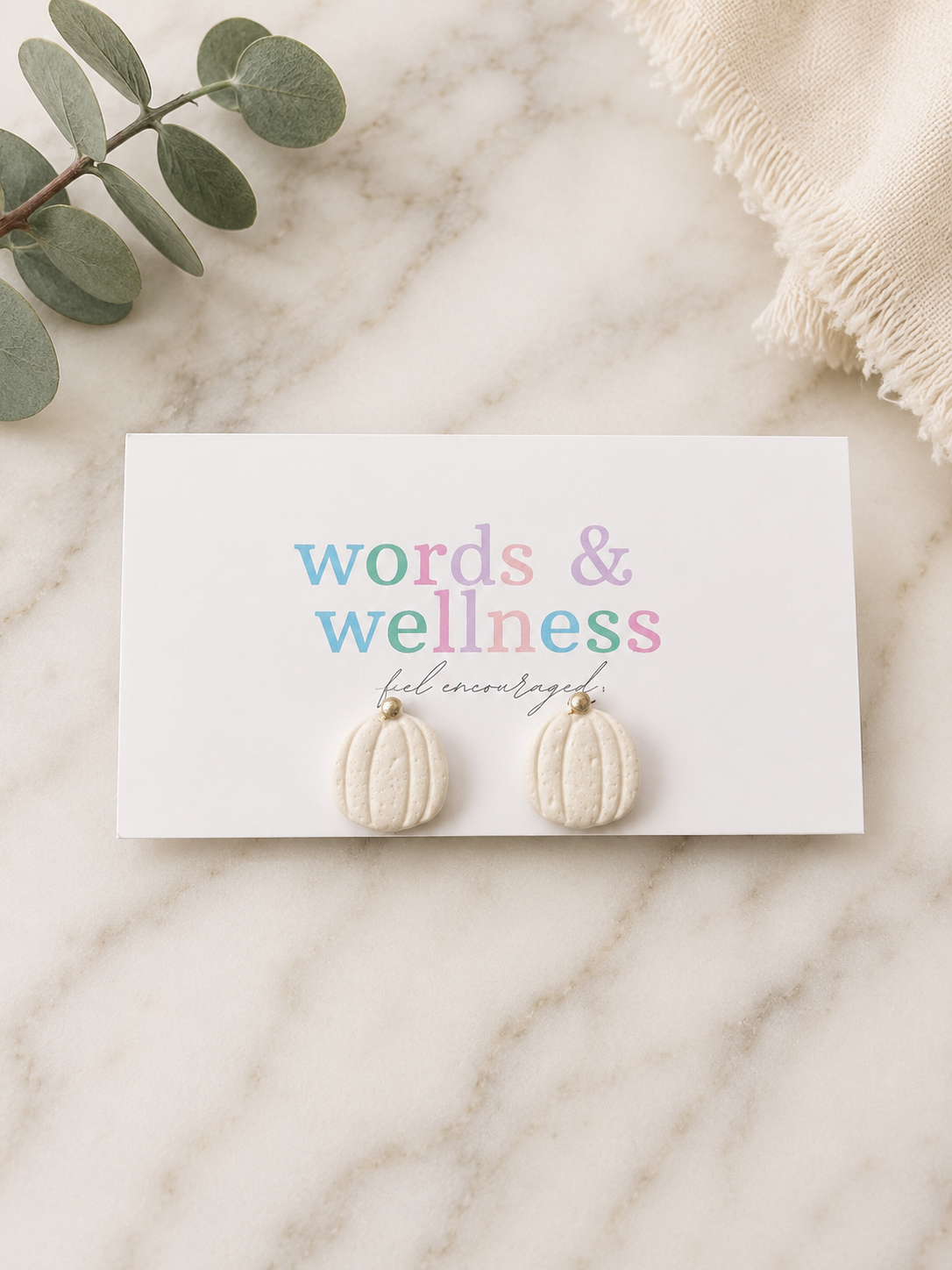 The Pumpkin Earrings (White)