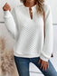 Flouncy Notched Long Sleeve Sweatshirt