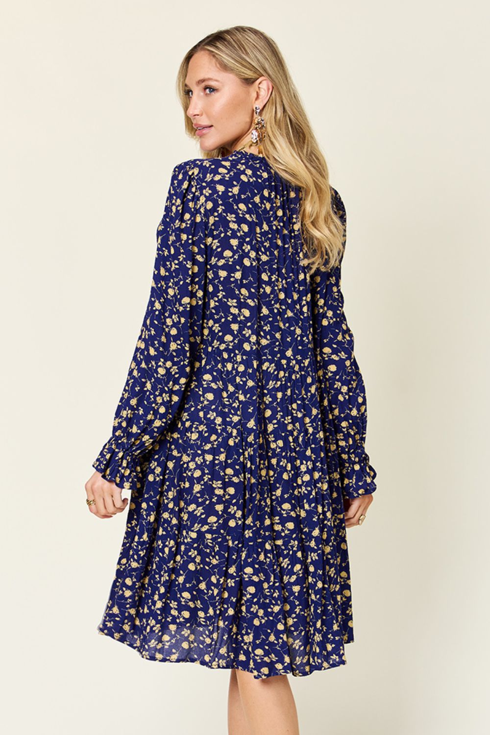 Perfectly Me Ruffle Hem Long Sleeve Tiered Dress