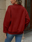 Jaded V-Neck Long Sleeve Dropped Shoulder Sweatshirt