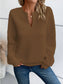 Flouncy Notched Long Sleeve Sweatshirt