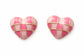 The Alice - Pink Checkered Heart Earrings