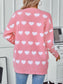 I Heart You V-Neck Button Up Long Sleeve Cardigan