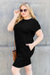 Perfect Black Short Sleeve Dress with Pockets