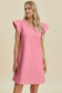 Double Take Ruffled V-Neck Cap Sleeve Dress