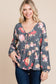 Can't Resist Babydoll Floral Long Sleeve Blouse