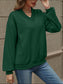 Jaded V-Neck Long Sleeve Dropped Shoulder Sweatshirt