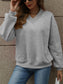 Jaded V-Neck Long Sleeve Dropped Shoulder Sweatshirt