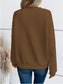 Flouncy Notched Long Sleeve Sweatshirt