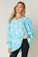 Double Take Smocked Long Sleeve Blouse