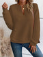 Flouncy Notched Long Sleeve Sweatshirt