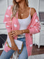 I Heart You V-Neck Button Up Long Sleeve Cardigan