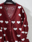 I Heart You V-Neck Button Up Long Sleeve Cardigan