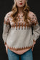 Cozy Winter Geometric Long Sleeve Sweater