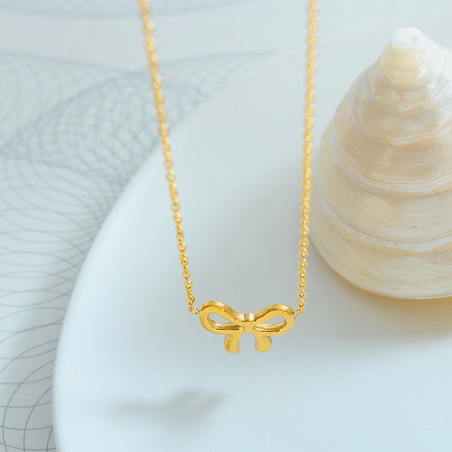 So Special Bow Pendant Gold Plated Necklace