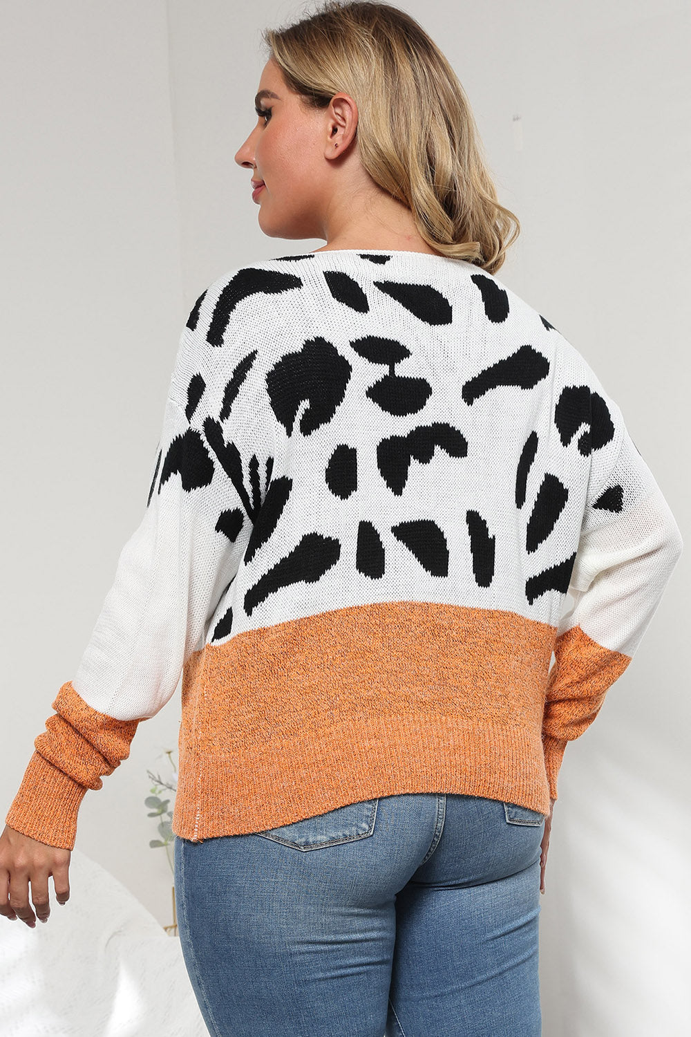 Come At Me Leopard Round Neck Long Sleeve Sweater