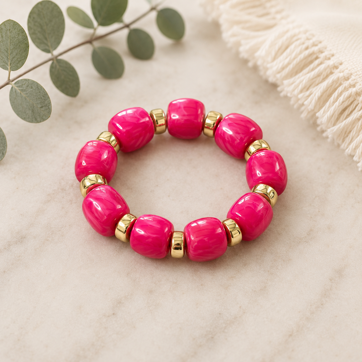 The Lizzy - Chunky Hot Pink Bracelet