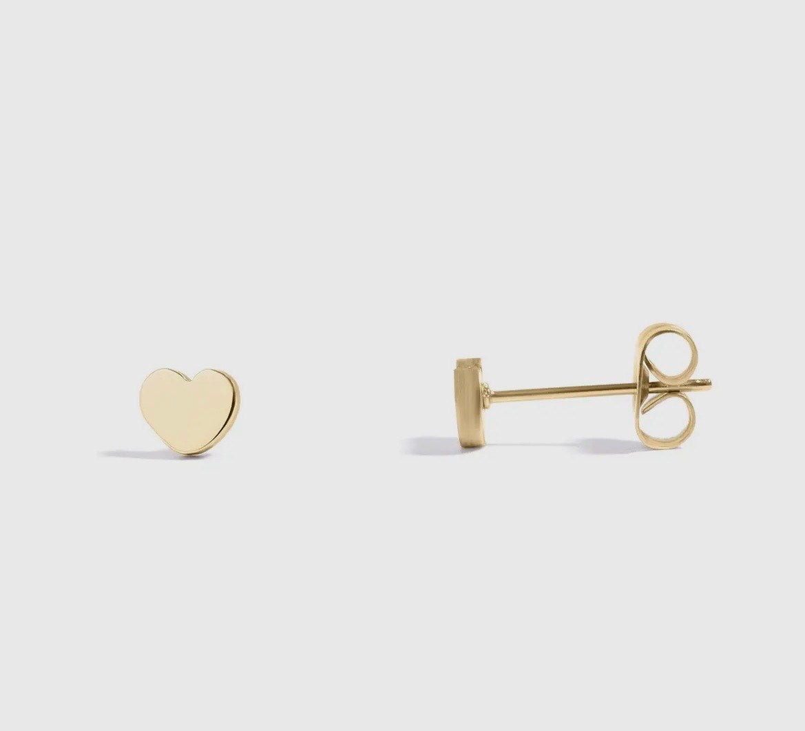 The Anne - 18K Gold Coated Dainty Heart Stud Earrings