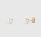 The Cameron - 18K Gold Plated Dainty White Heart Stud Earrings