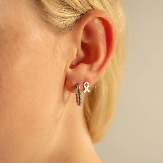 The Jill - Stainless Steel Breast Cancer Ribbon Earrings