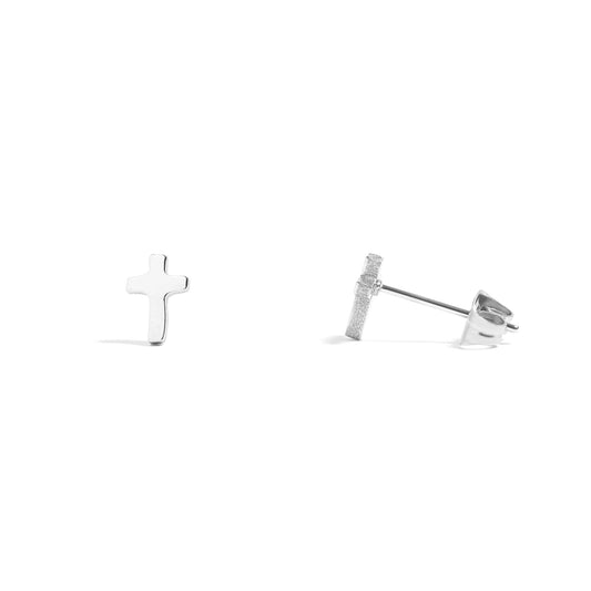 The Sydney - Stainless Steel Cross Stud Earrings