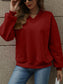 Jaded V-Neck Long Sleeve Dropped Shoulder Sweatshirt