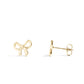 Gold bow-shaped earrings on a white background