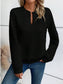 Flouncy Notched Long Sleeve Sweatshirt