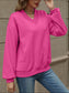 Jaded V-Neck Long Sleeve Dropped Shoulder Sweatshirt