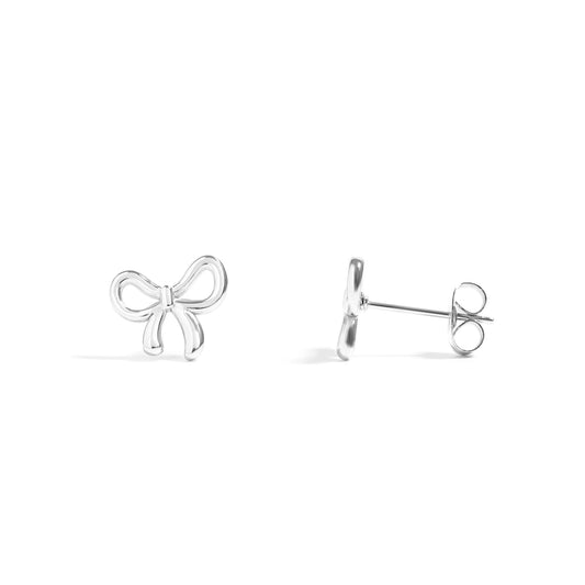 The Sarah - Stainless Steel Dainty Minimalist Bow Stud Earrings