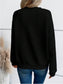 Flouncy Notched Long Sleeve Sweatshirt