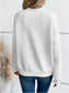 Flouncy Notched Long Sleeve Sweatshirt